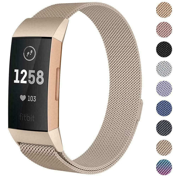 For Fitbit Charge 4 /Charge 3 Strap Milanese Wrist Band Stainless Steel Magnetic[Small (5.3