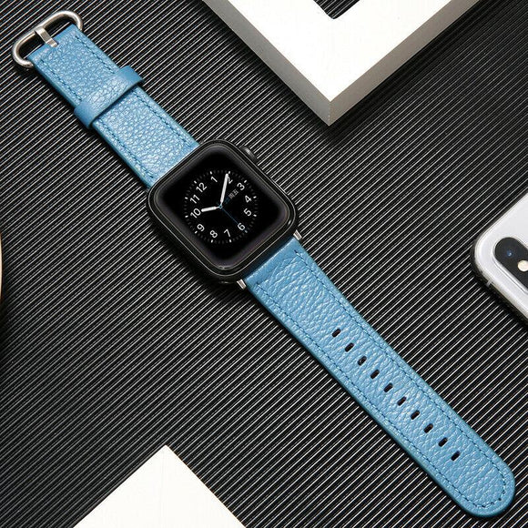 for Apple Watch iWatch Series 7 6 SE 5 4 38/40/41/42/44/45mm Leather Strap Band[Teal,42mm/44mm/45mm]