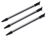 Black Stylus Pen for New Nintendo 2DS XL Silver Metal Touch Pack of 3