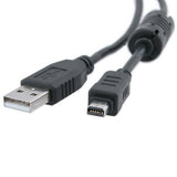 USB Data Sync Charge Cable for Olympus Tough TG-850 Camera Lead Black