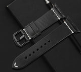 for Apple Watch Series 7 6 SE 5 4 38/40/41/42/44/45mm Strap Band Genuine Leather[38mm/40mm/41mm,Black]