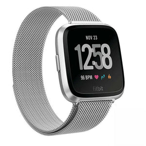 For Fitbit Versa 2/Versa/LITE Strap Milanese Wrist Band Stainless Steel Magnetic[Small (5.5"-7.1"),Silver]