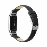 for Fitbit Luxe / Special Edition Band Strap Genuine Leather Replacement Wrist[Black]