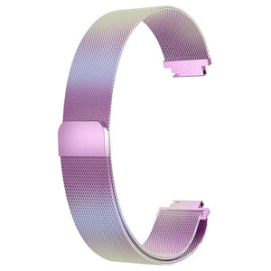 For Fitbit Inspire / 2 / HR / Ace 2 Strap Milanese Band Stainless Steel Magnetic[Large (6.7"-9.3"),Rainbow]