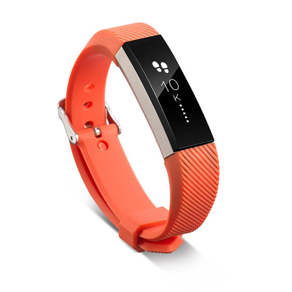 Replacement Wristband Bracelet Strap Wrist Band for Fitbit Alta Classic Buckle [Orange]