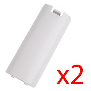 White Battery Wireless Controller Back Cover for Wii Remote Pack of 2