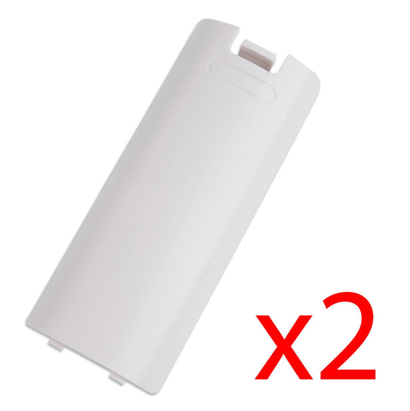 2x Wii Remote Replacement Battery Back Cover, White